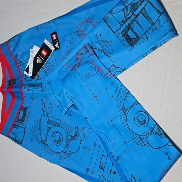 NWT Adidas x Lego® Tech Pack Tights Kids', Blue, Size L - Picture 13 of 13